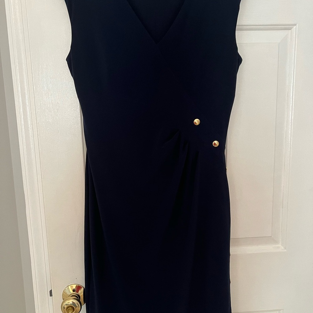 Ralph Lauren Elegant Navy Sleeveless Dress